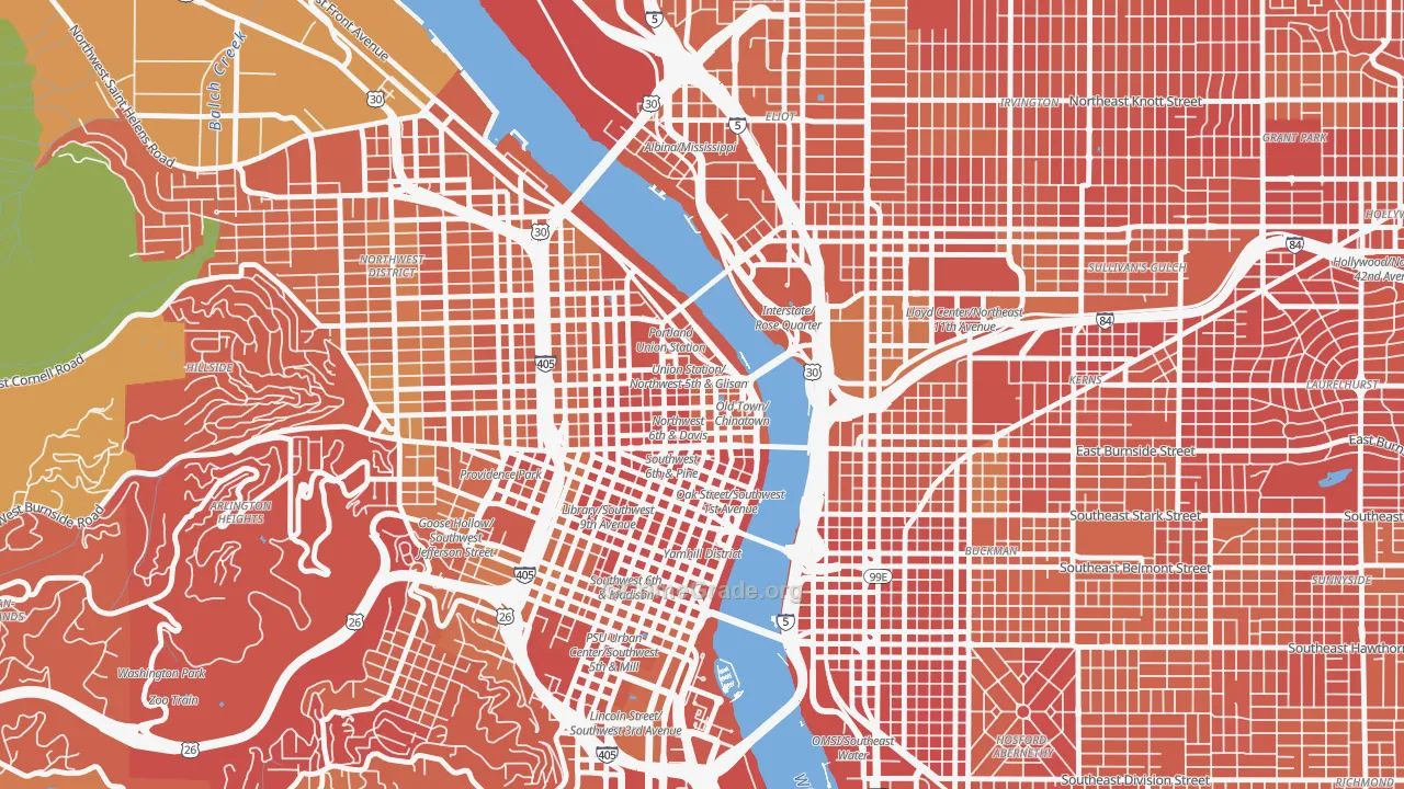 Old Town-Chinatown, Portland, OR Map of Murder Rates