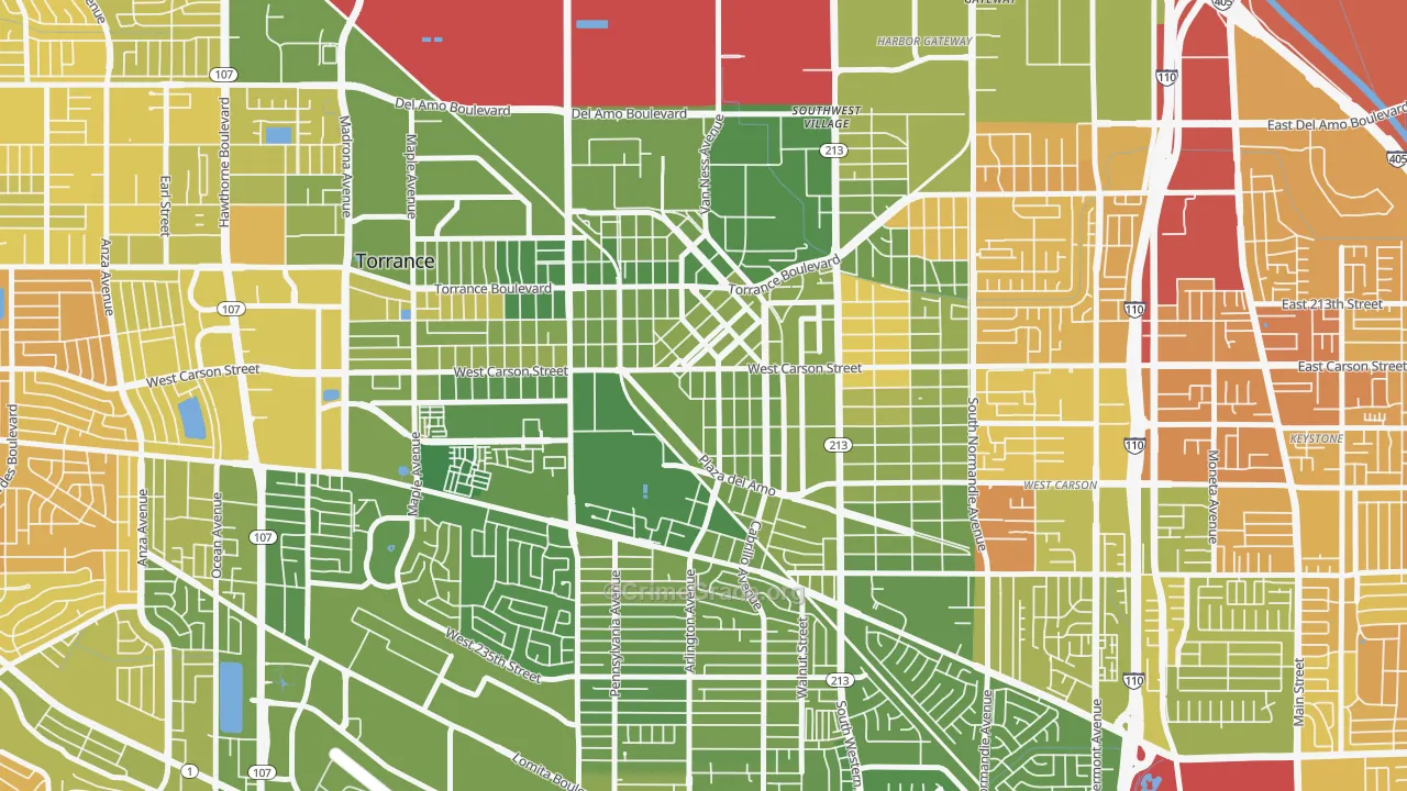 Old Town, Torrance, CA Map of Murder Rates