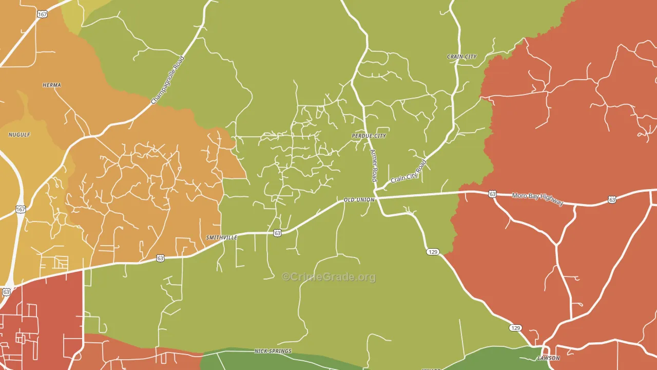 Old Union, AR Map of Murder Rates