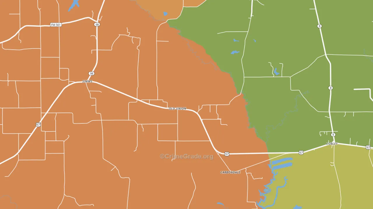 Old Union, TX Map of Murder Rates