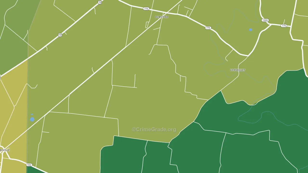 Old Volney, KY Map of Murder Rates