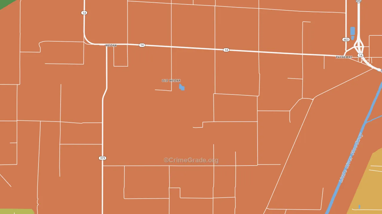 Old Weona, AR Map of Murder Rates