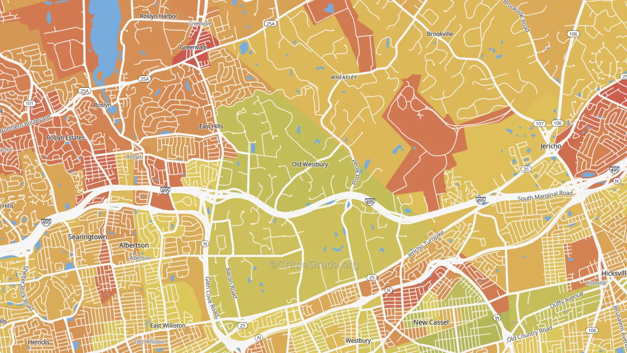Old Westbury, NY Map of Murder Rates