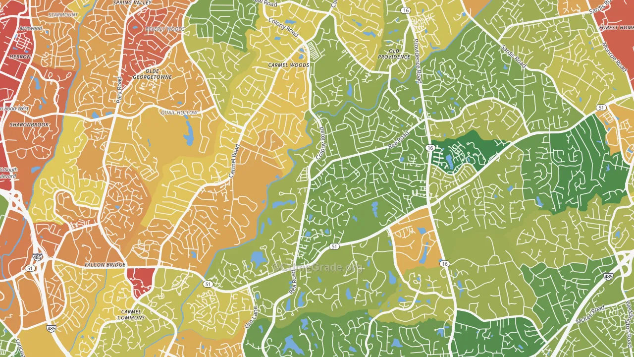 Olde Providence South, Charlotte, NC Map of Murder Rates