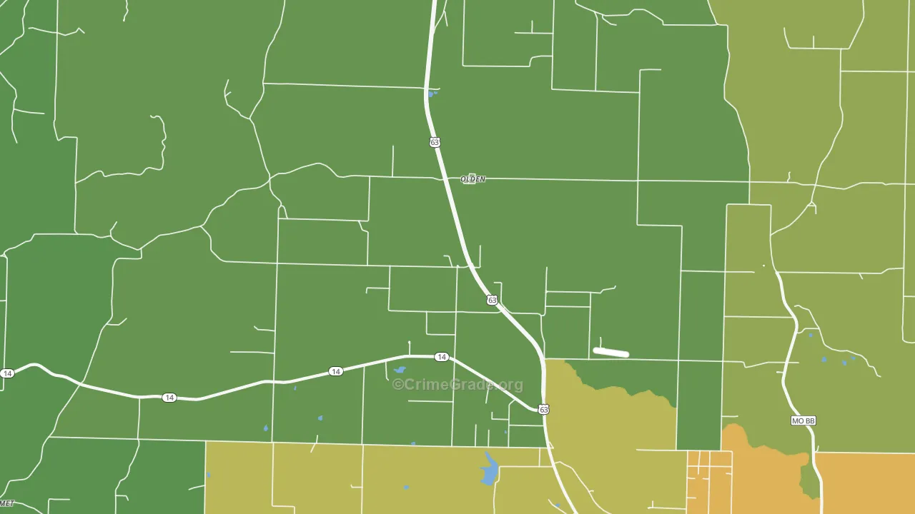 Olden, MO Map of Murder Rates