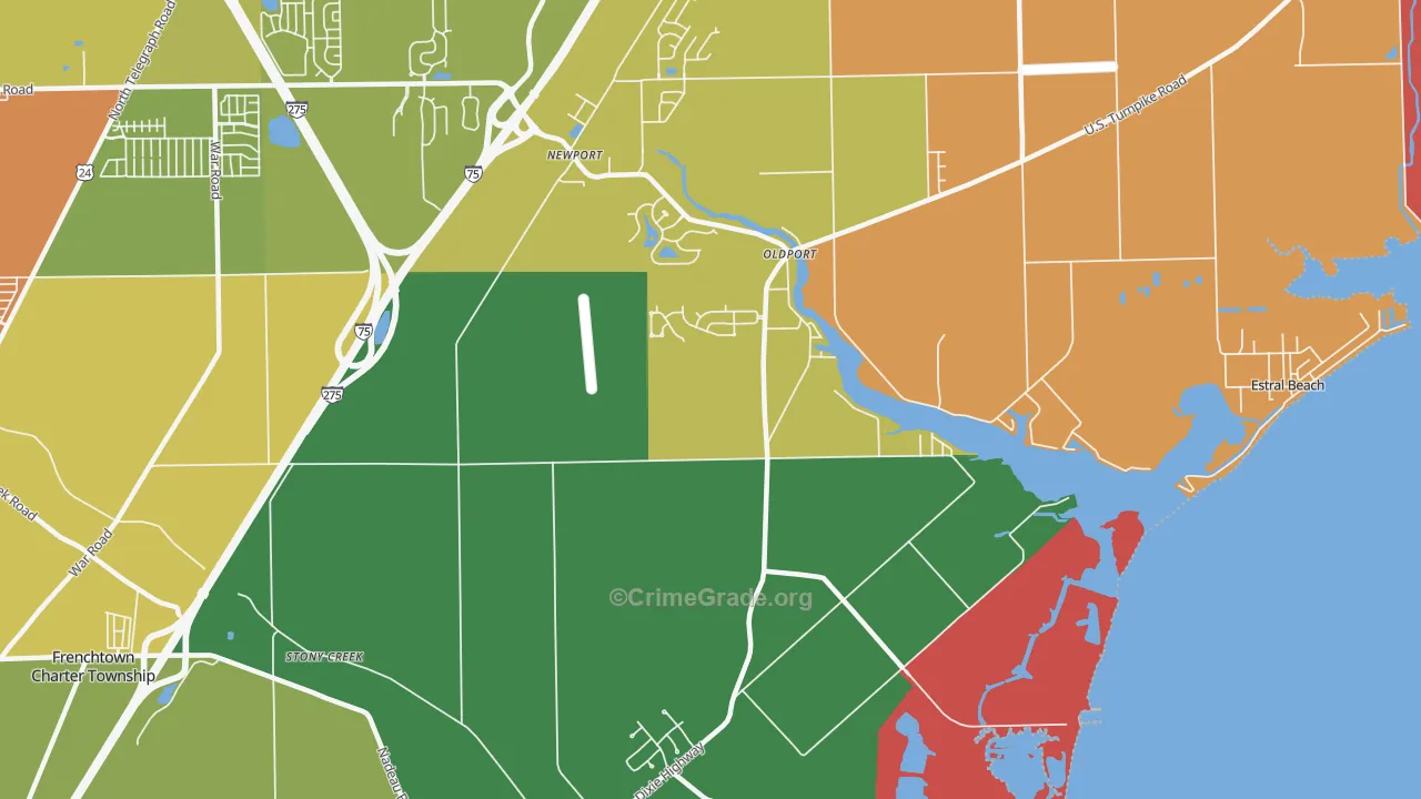 Oldport, MI Map of Murder Rates