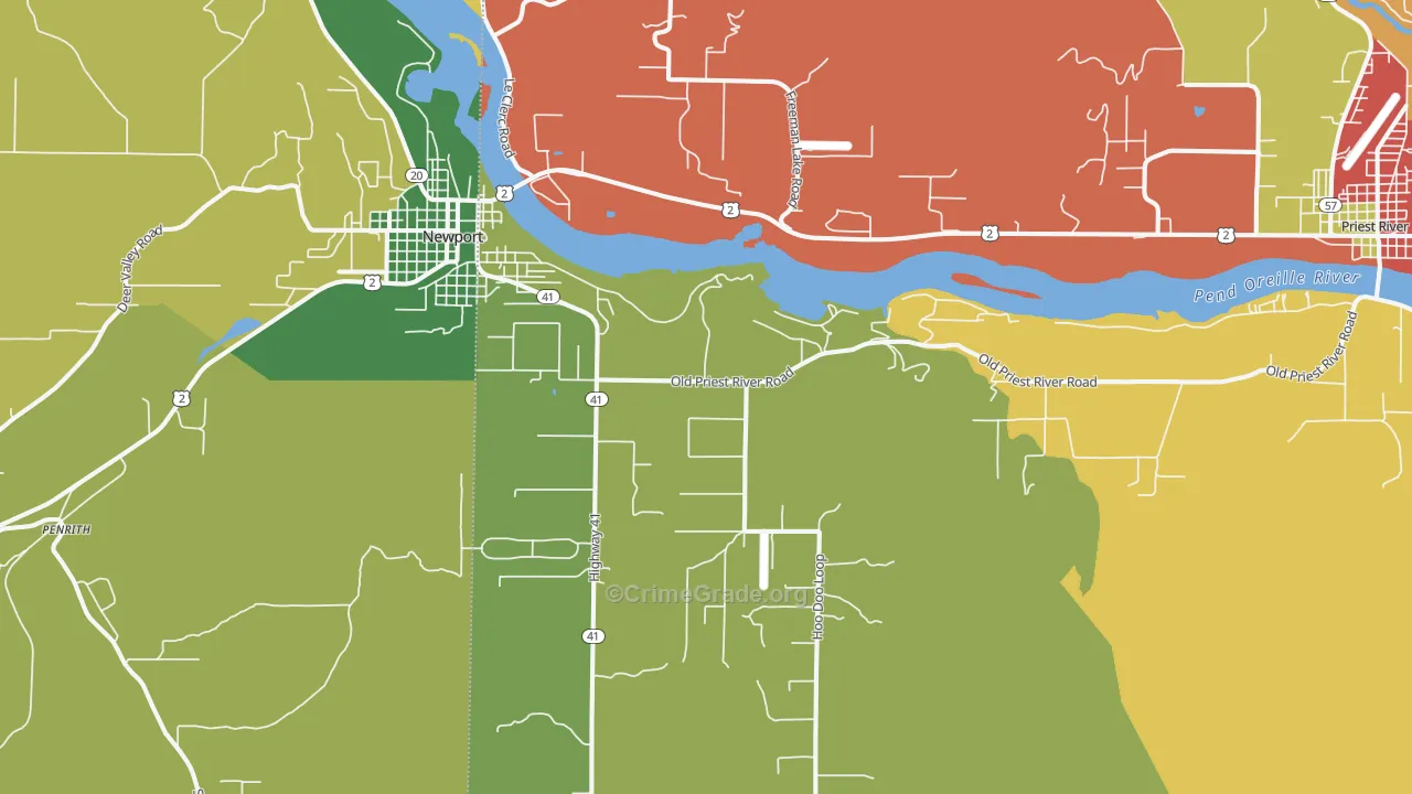 Oldtown, ID Map of Murder Rates