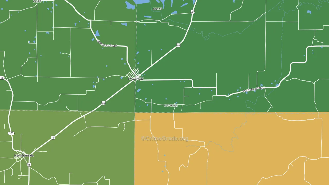 Oldtown, IL Map of Murder Rates