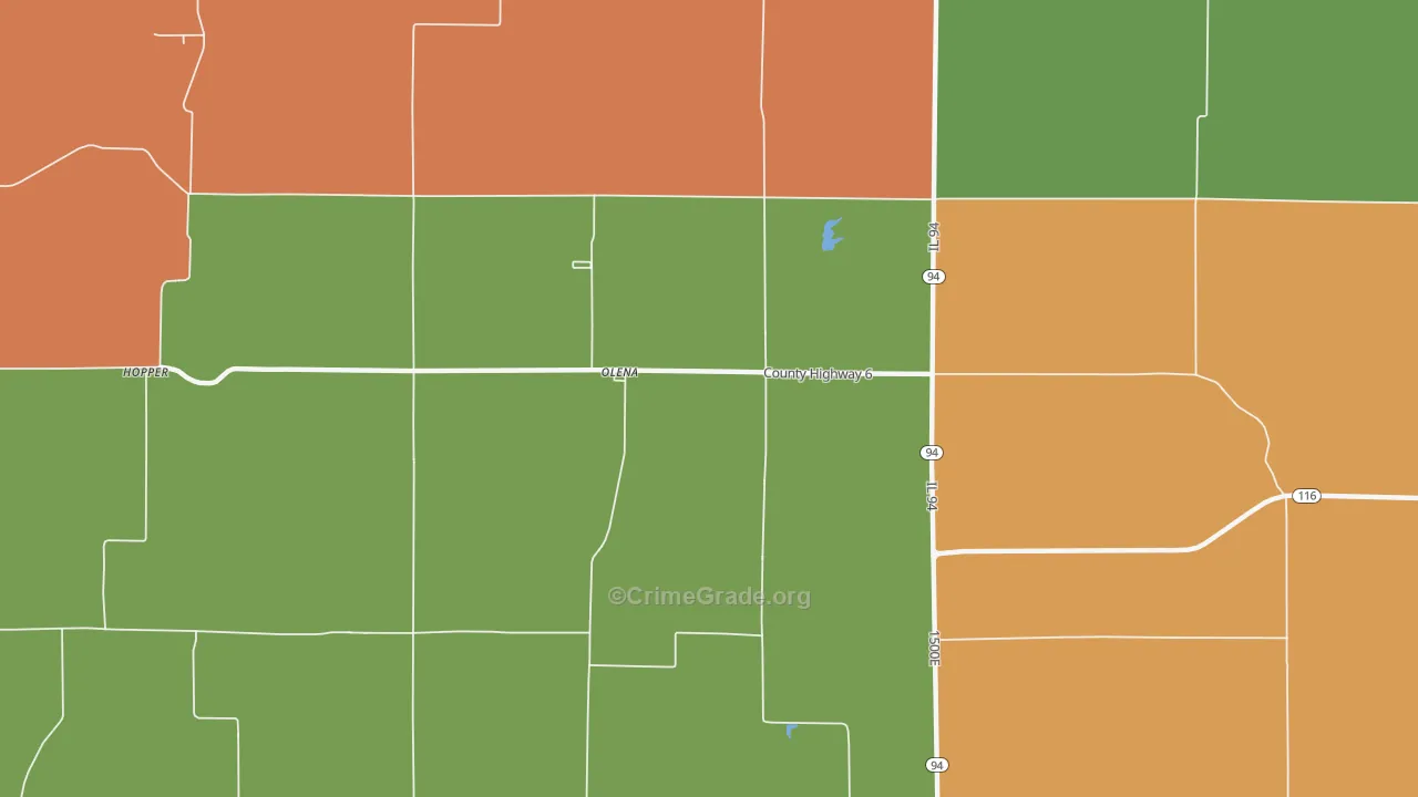 Olena, IL Map of Murder Rates