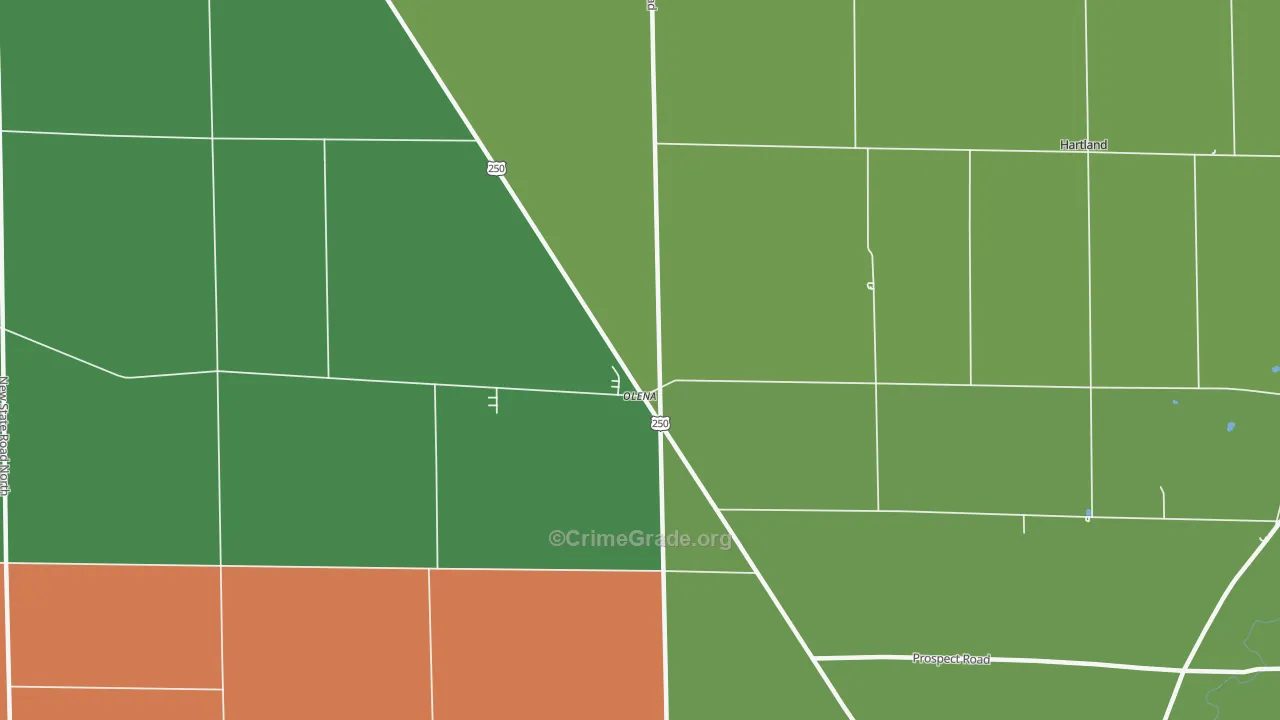 Olena, OH Map of Murder Rates