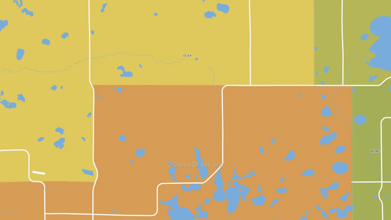 Olga, MN Map of Murder Rates