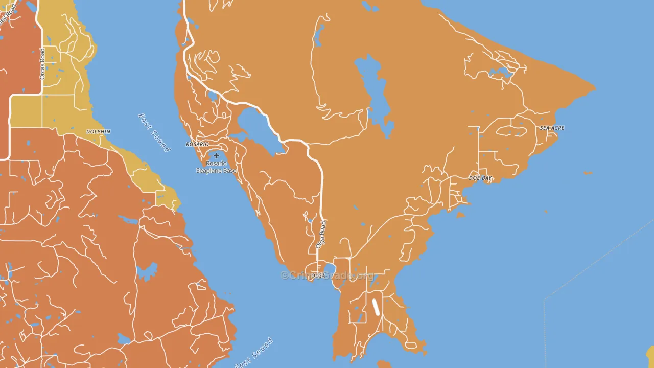 Olga, WA Map of Murder Rates