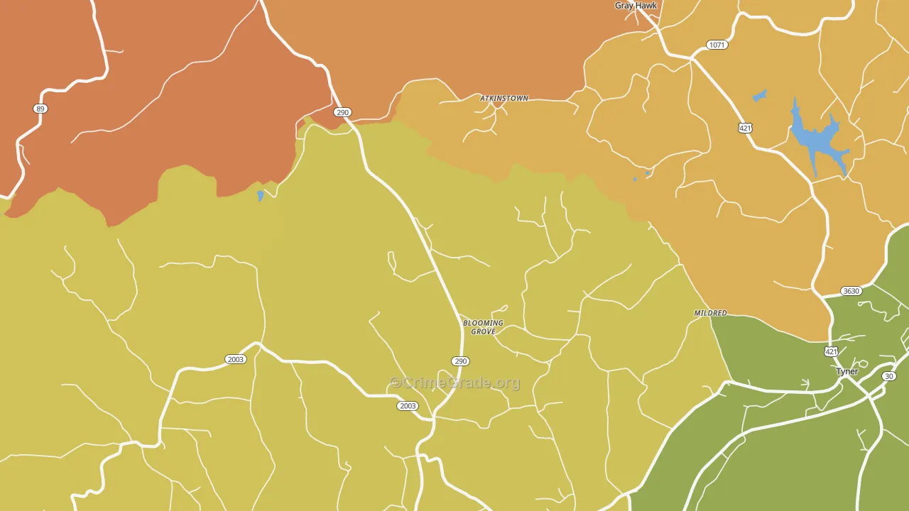 Olin, KY Map of Murder Rates