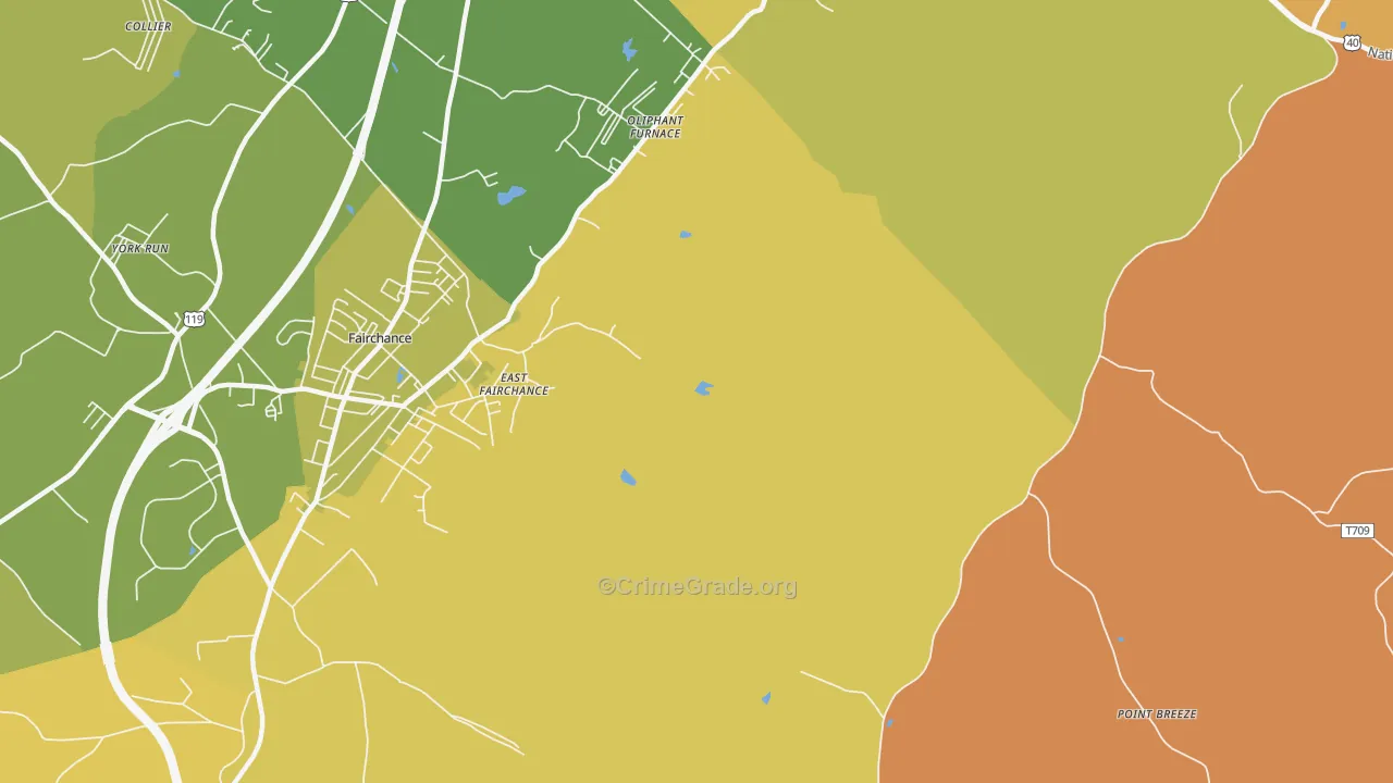 Oliphant Furnace, PA Map of Murder Rates