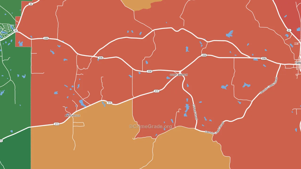 Olive Branch, GA Map of Murder Rates