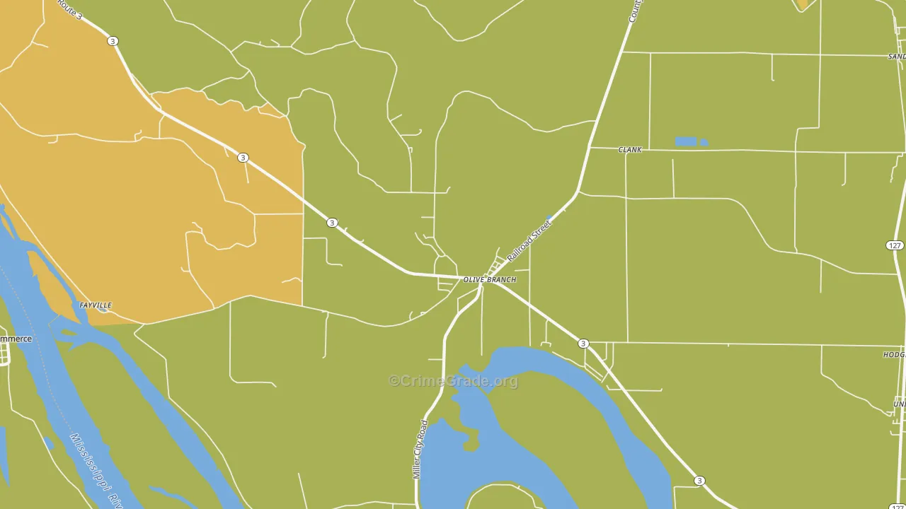 Olive Branch, IL Map of Murder Rates