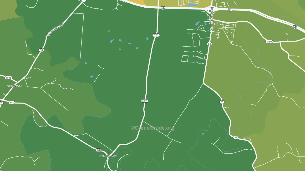 Olive Branch, KY Map of Murder Rates