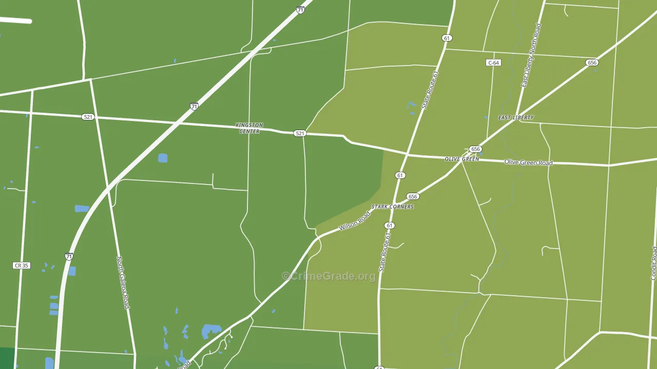 Olive Green, OH Map of Murder Rates