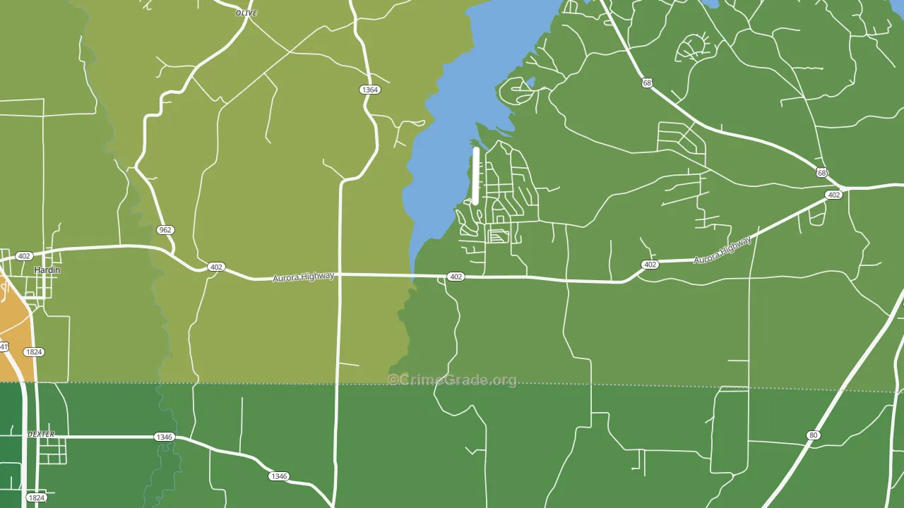 Olive, KY Map of Murder Rates