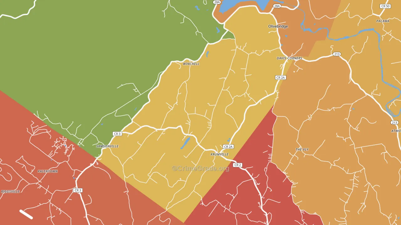 Olivebridge, NY Map of Murder Rates