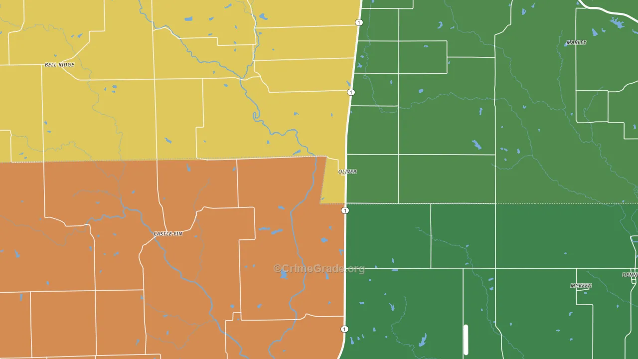 Oliver, IL Map of Murder Rates