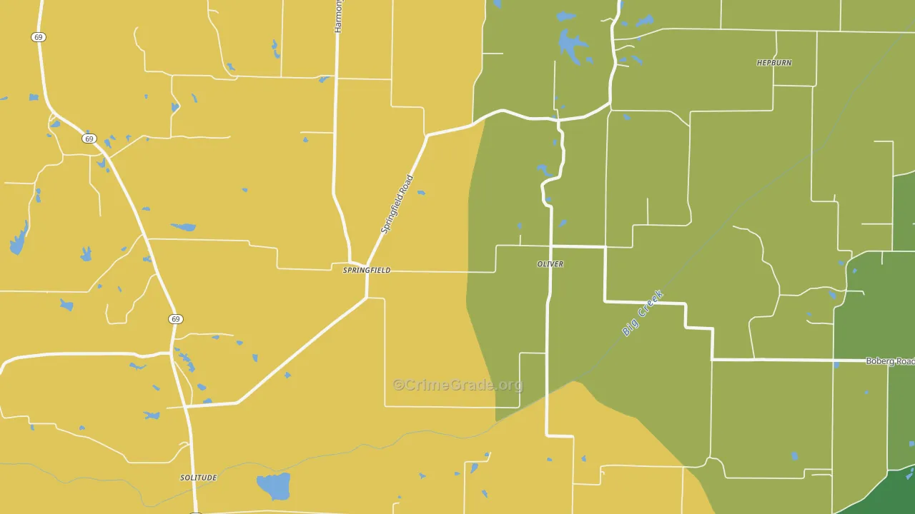 Oliver, IN Map of Murder Rates