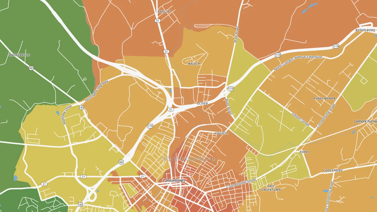 Oliver, PA Map of Murder Rates