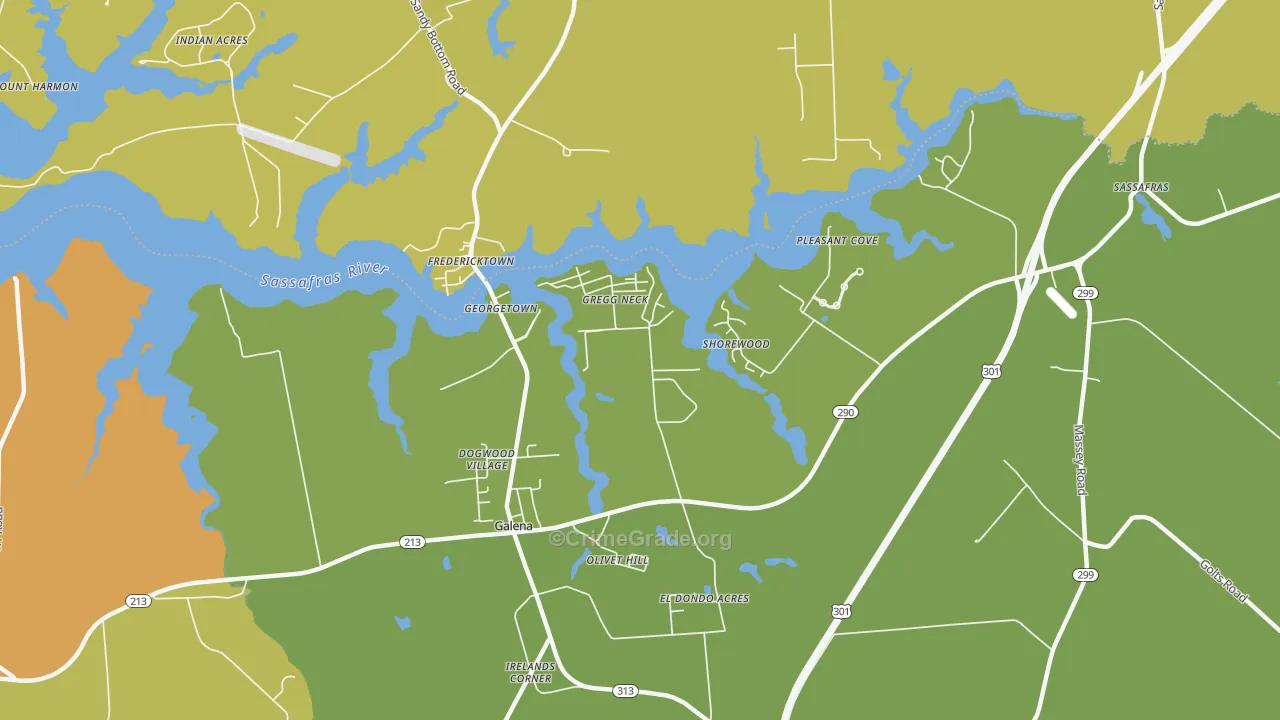 Olivet Hill, MD Map of Murder Rates