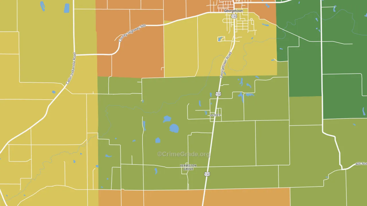 Olivet, IL Map of Murder Rates