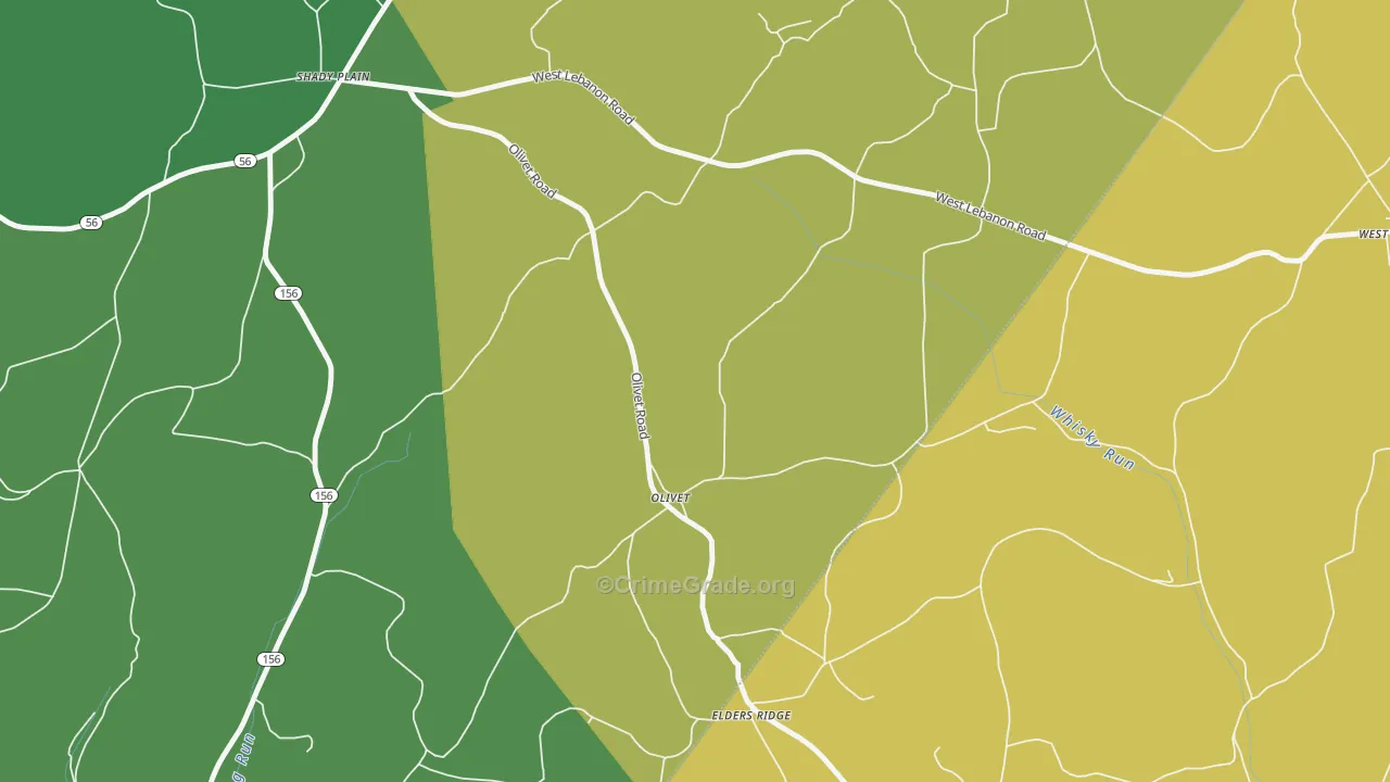 Olivet, PA Map of Murder Rates