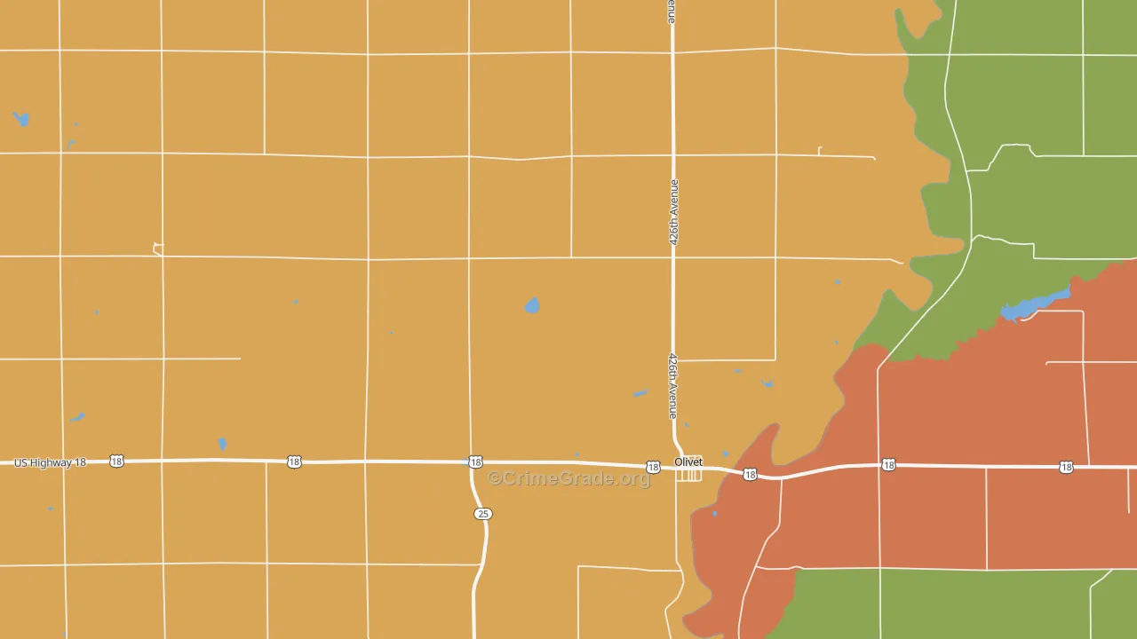 Olivet, SD Map of Murder Rates