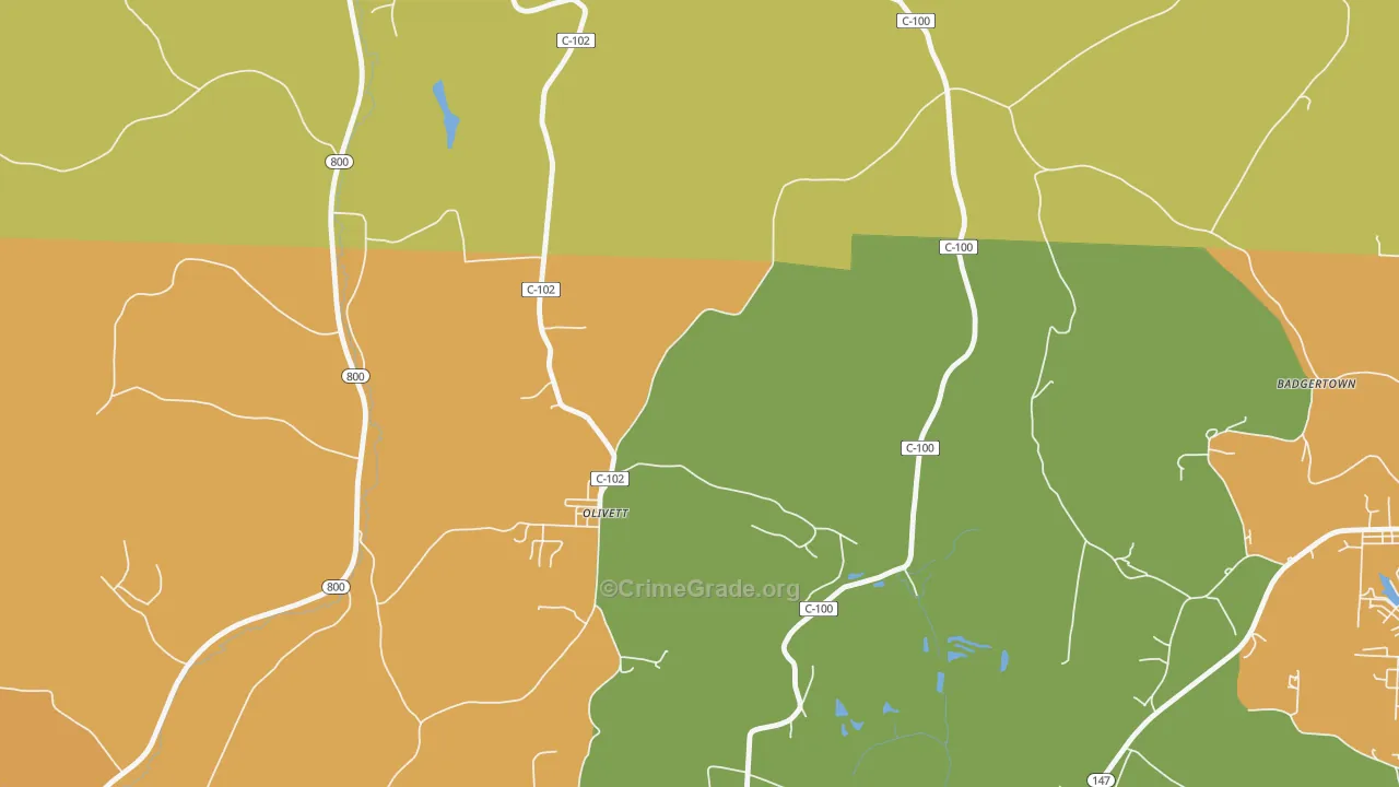 Olivett, OH Map of Murder Rates