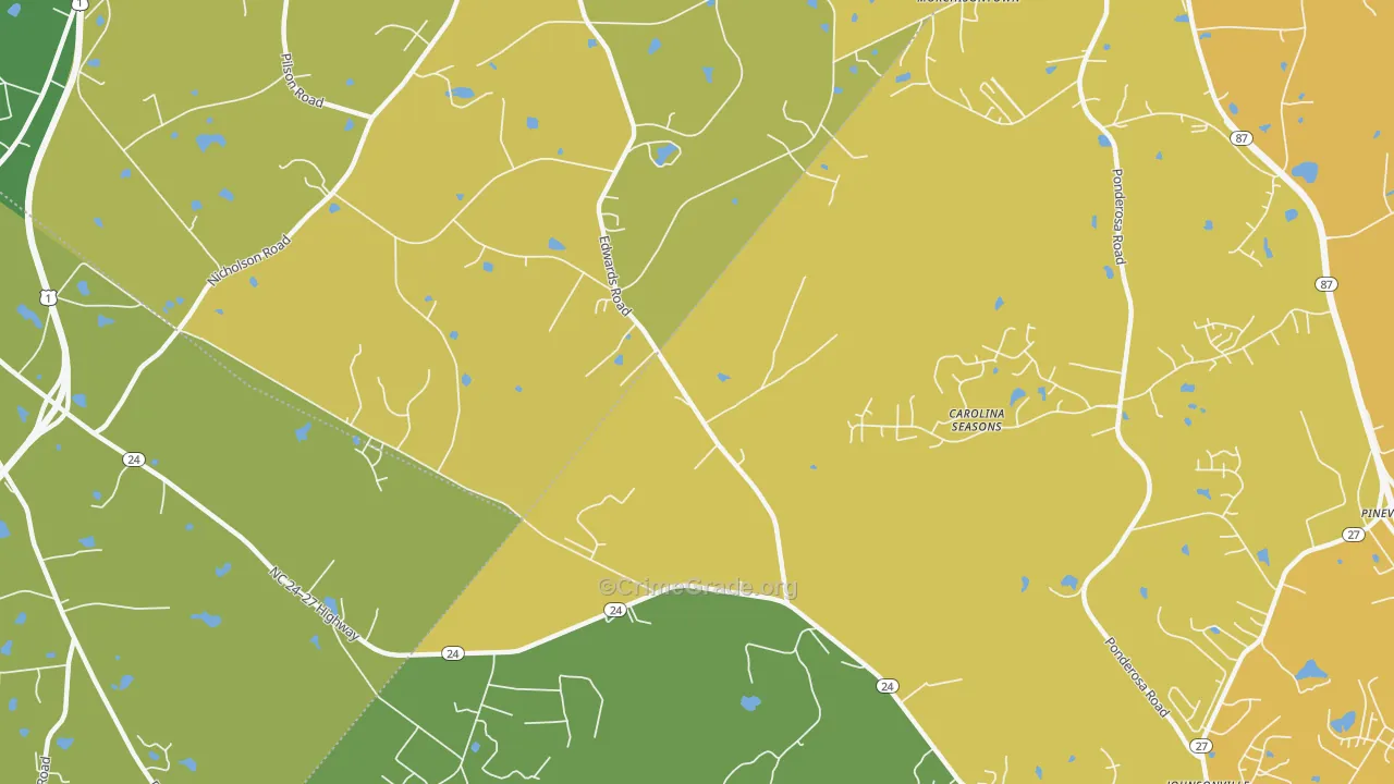 Olivia, NC Map of Murder Rates