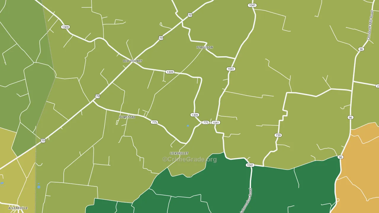 Olmstead, KY Map of Murder Rates