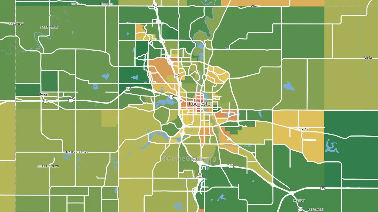 Olmsted County, MN Map of Murder Rates