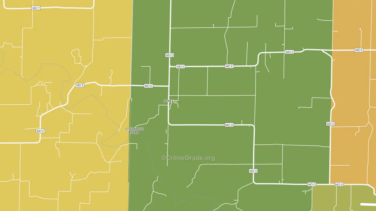 Olney, MO Map of Murder Rates