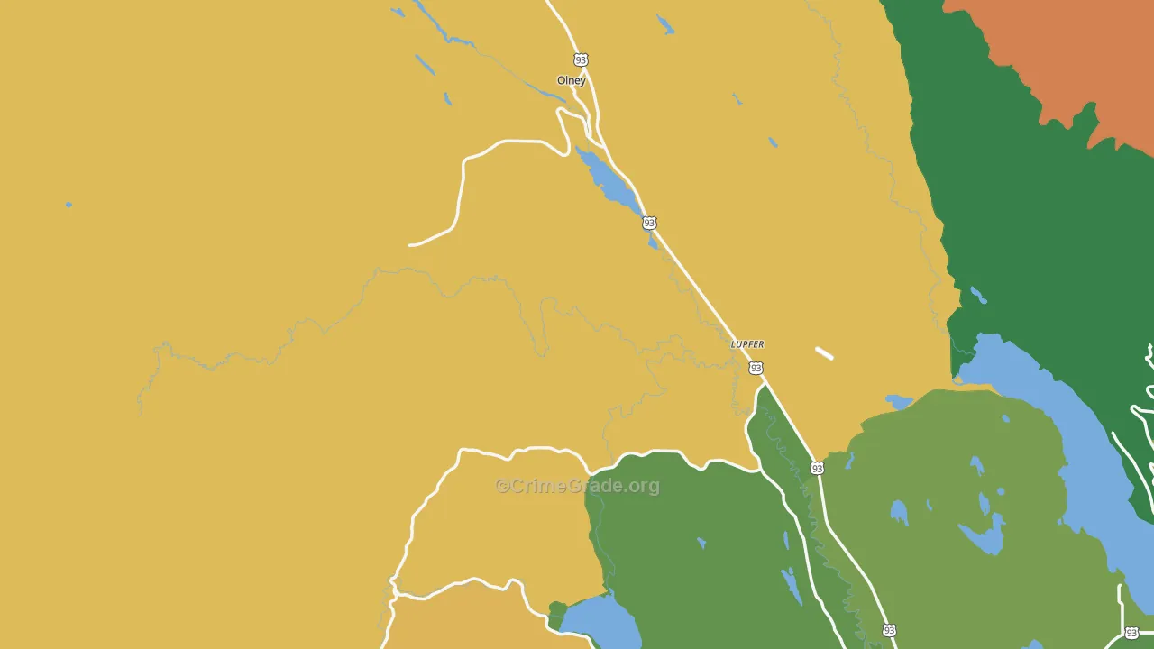Olney, MT Map of Murder Rates