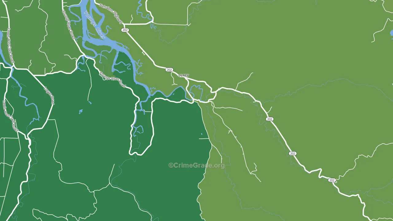 Olney, OR Map of Murder Rates