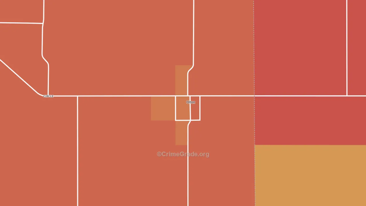 Olton, TX Map of Murder Rates