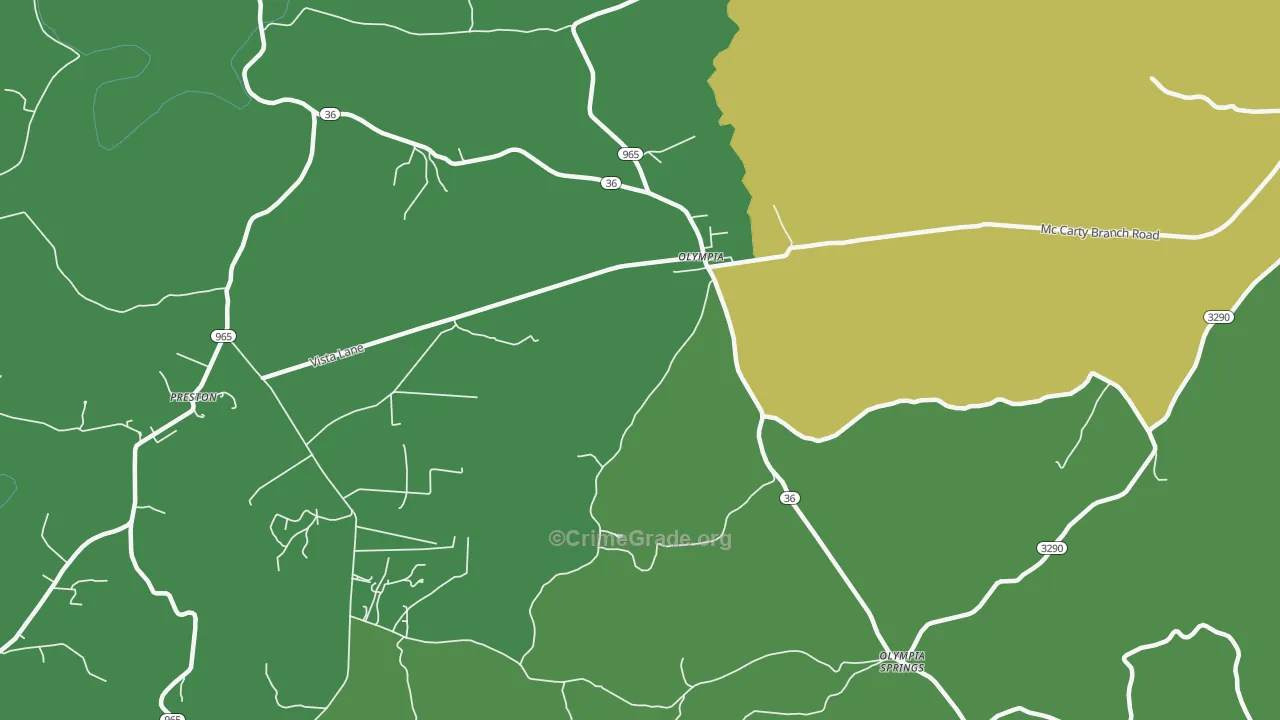 Olympia, KY Map of Murder Rates