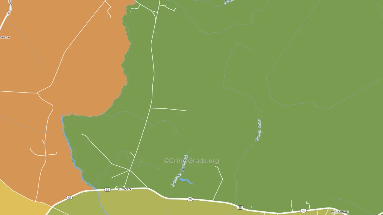 Olympia, NC Map of Murder Rates