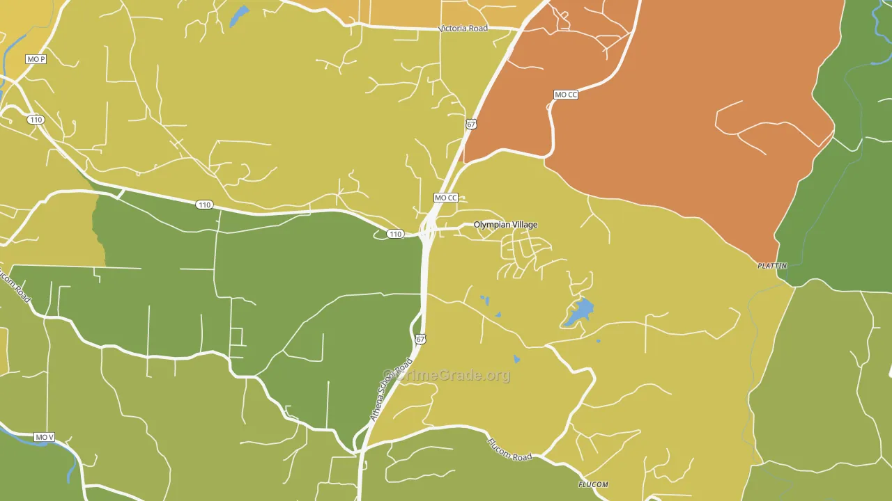 Olympian Village, MO Map of Murder Rates