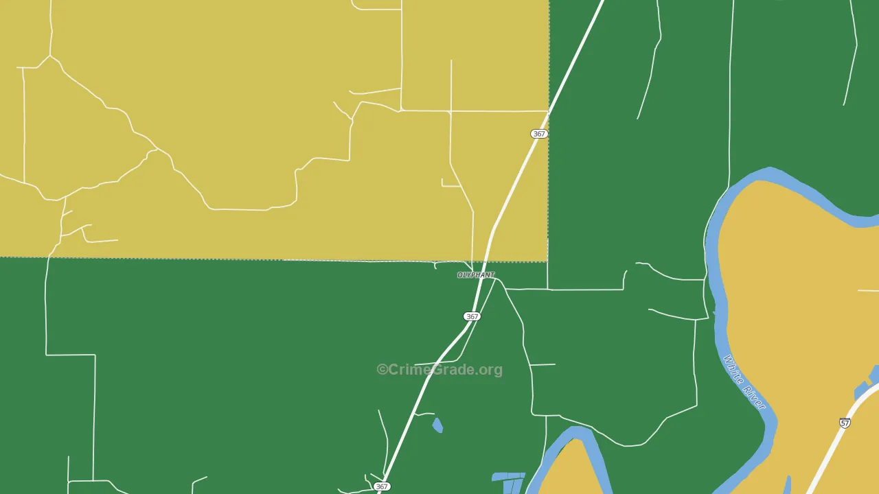 Olyphant, AR Map of Murder Rates