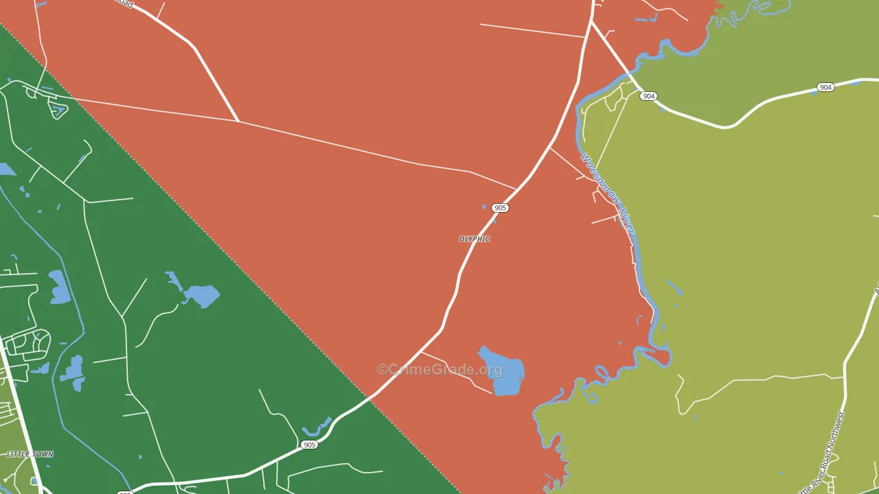 Olyphic, NC Map of Murder Rates