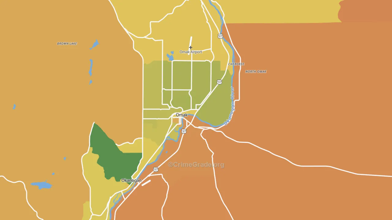 Omak, WA Map of Murder Rates