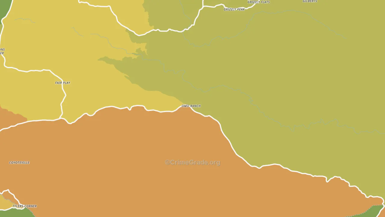 Omo Ranch, CA Map of Murder Rates