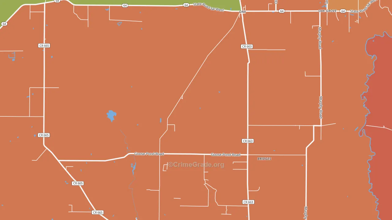 Ona, FL Map of Murder Rates