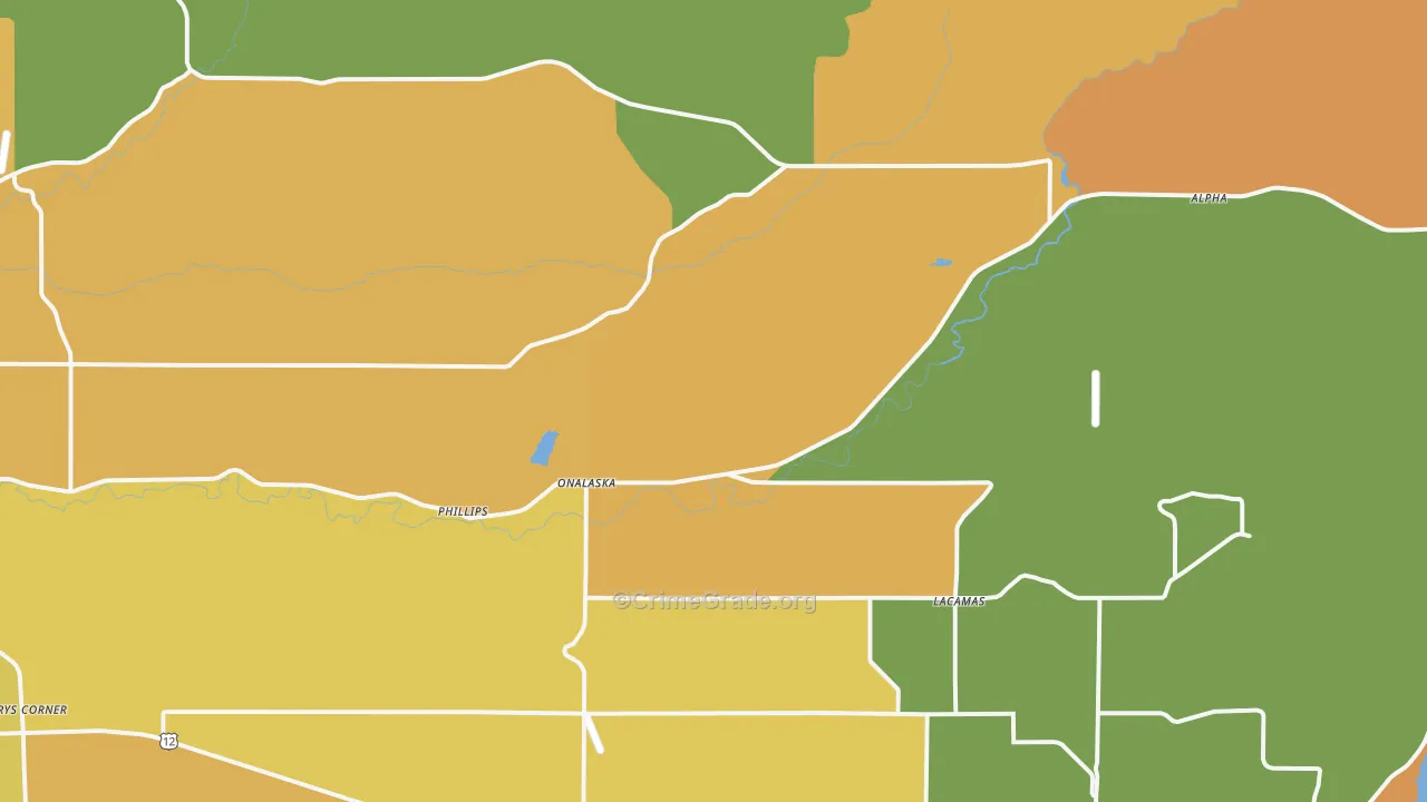 Onalaska, WA Map of Murder Rates
