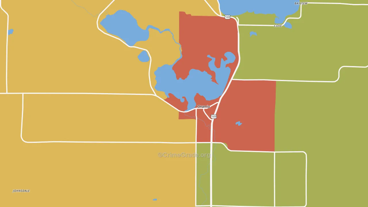 Onamia, MN Map of Murder Rates