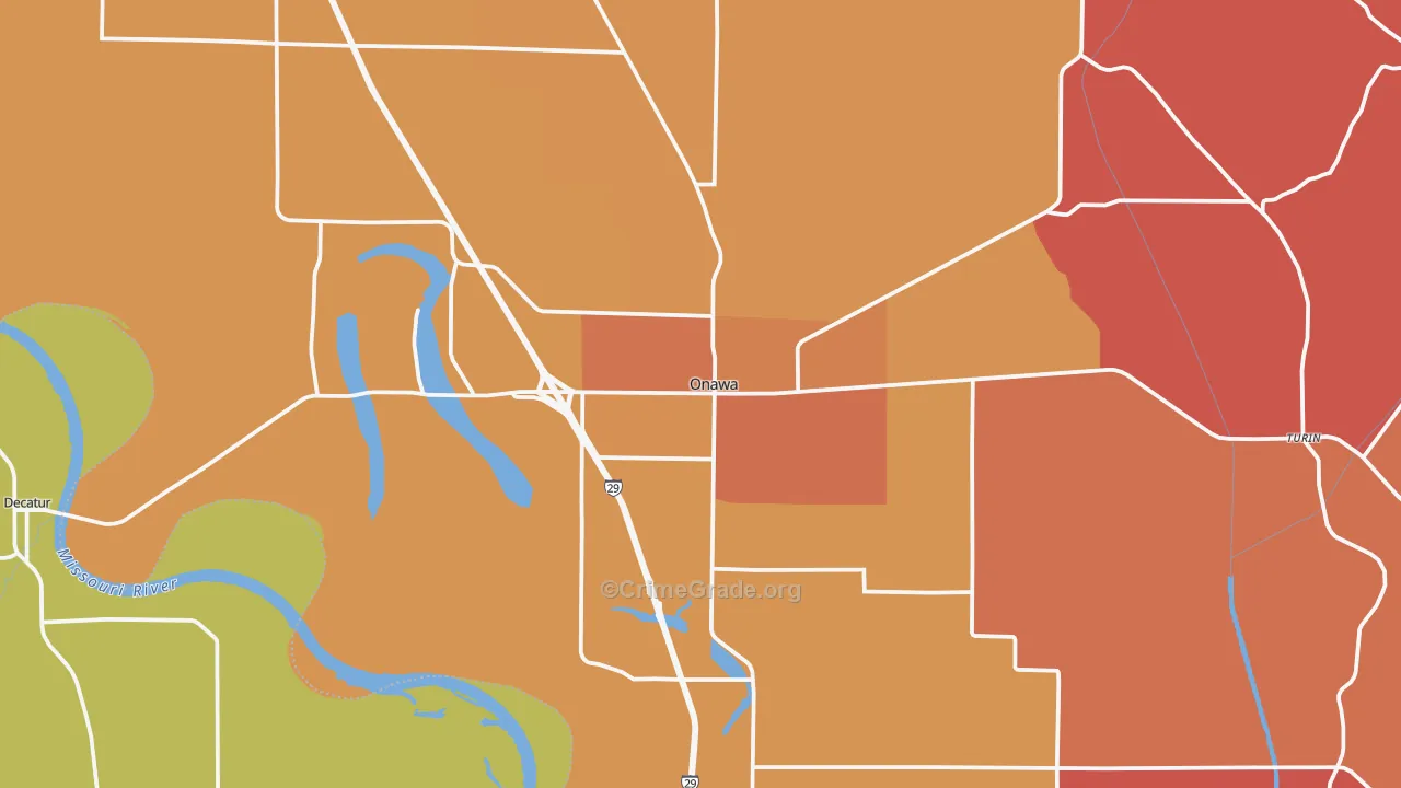 Onawa, IA Map of Murder Rates